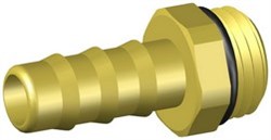 Messing Slangenippel med udvendig BSP. Samt O-ring. 10 Bar.